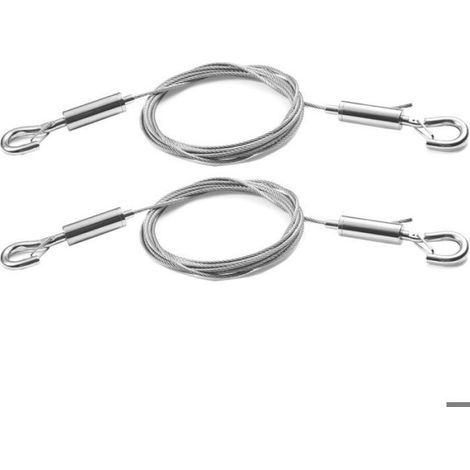 2Pcs fil de suspension d'image réglable, kit en acier inoxydable 2m x 1.5mm, supporte jusqu'à 30kg, pour miroirs et panneaux (1/4)