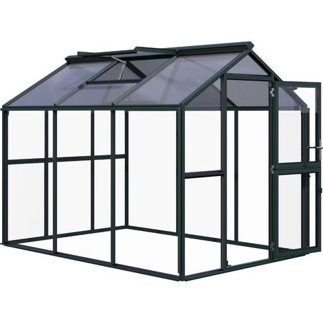 KGT Gewächshaus "Galant III", tannengrün, 6,7 m², 4 mm ESG, 10 mm HKP