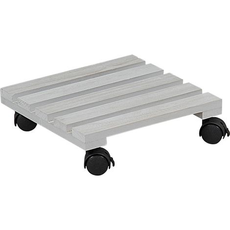 Support en bois sur roulettes pour pot de fleurs. (1/2)