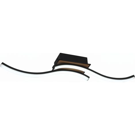 Plafón LED 32W 3520lm 3000-6500K 62cm Negro/Madera regulable Serie Murray