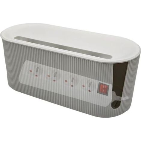Boite Cache câble, câche multiprise, Boite de Rangement pour câble. Rangement des câbles et multiprise. (Blanc) (1/5)