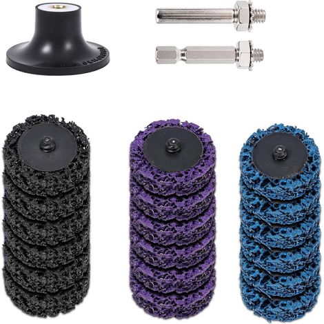 18 Pièces Disques Abrasifs 50 mm et Disques de Nettoyage, Matériau Abrasif Durable, Décapage Peinture Ponçage Rouille Oxydation, pour Métal Acier Meuleuse d'Angle (1/5)