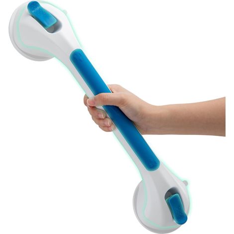 Barre d'appui de douche sans perçage — Poignée de salle de bain à ventouses de 43 cm — Amovible, sûre et fiable