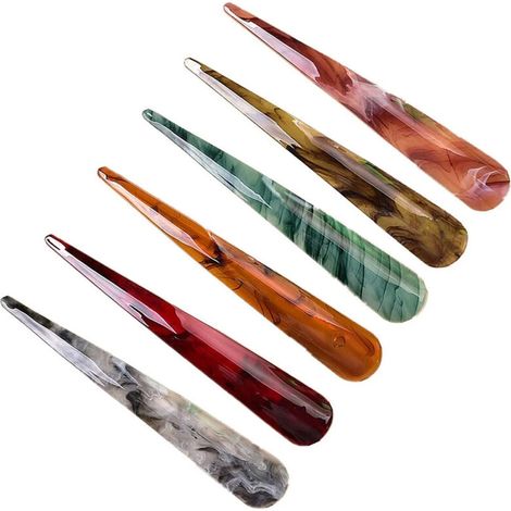 Lot de 6 grandes pinces à cheveux longs pour coiffure en salon, pinces métalliques antidérapantes et résistantes à la rouille de 12,5 cm, pour cheveux épais et fins. (1/5)