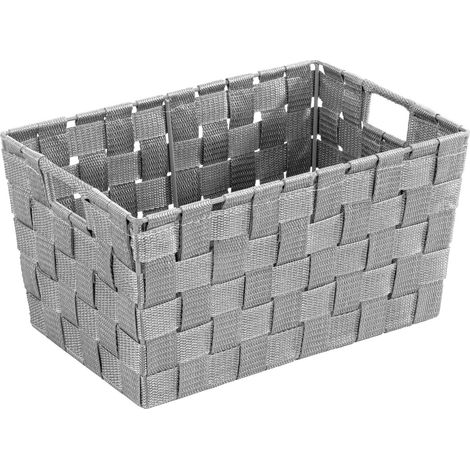 WENKO Aufbewahrungskorb Adria S Grau, Grau, Polypropylen grau, lackiertes Metall