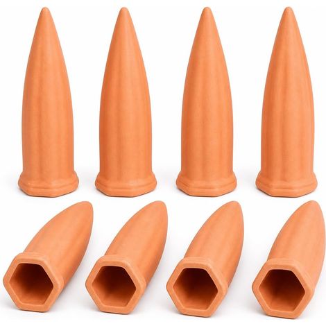 Lot de 8 cônes d'arrosage en terre cuite pour plantes – Dispositifs d'auto-arrosage pour bouteilles de vin système d'arrosage pour plantes d'intérieur et d'extérieur pendant les vacances (1/5)
