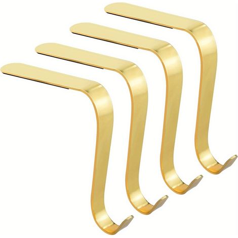 Set di 4 staffe in metallo per appendere tende al soffitto, ideali per casa, patio e ufficio (oro)