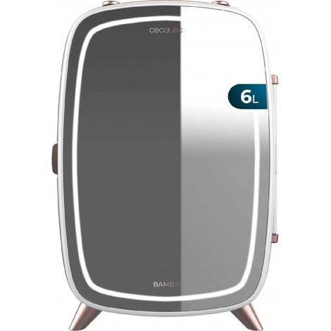 Cecotec Nevera Pequeña de Cosméticos 6L Bamba CoolingBeauty 6000 Mirror. Mini Frigorífico con Puerta con Espejo Exterior