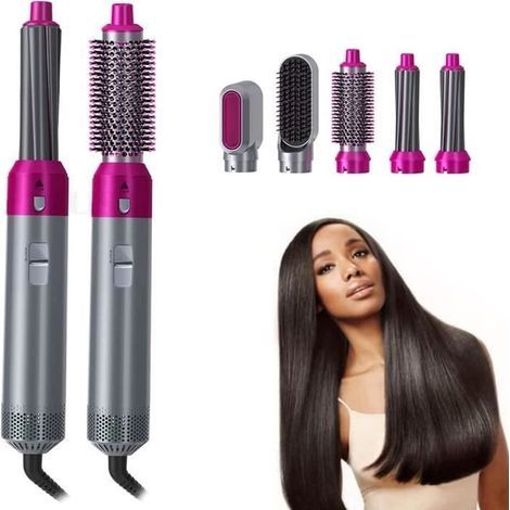 Asciugacapelli rotante 5 in 1, pettine arricciacapelli, piastra e spazzola arricciacapelli con 5 cilindri intercambiabili e 3 modalità regolabili, A267 (1/4)