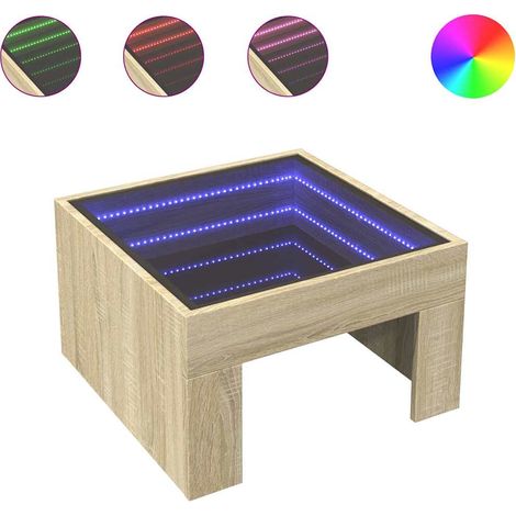 Maison Exclusive - Mesa de centro con Infinity LED roble Sonoma 5