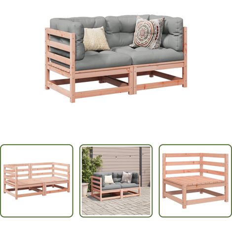 vidaXL Canapé extérieur - Salon de jardin 2 pcs bois massif sapin de douglas (1/5)