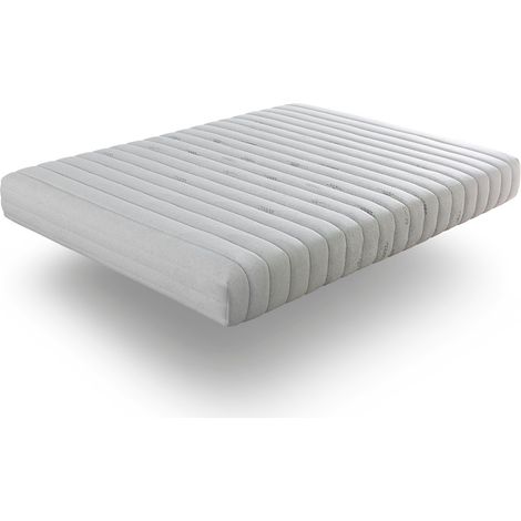 Materasso 160x200 cm – 100% Lattice Naturale Altezza 20 cm Rigidità Media (3/5) Anima Ecologica con Rivestimento in Cotone e Lino
