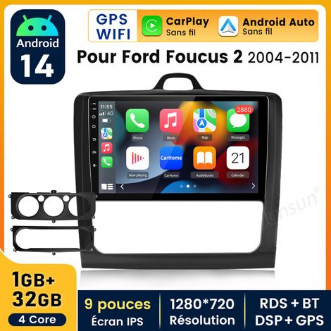 9 pouces Carplay Autoradio pour Ford Focus MK2 2004-2011 Android 1+32GB JUNSUN (1/5)
