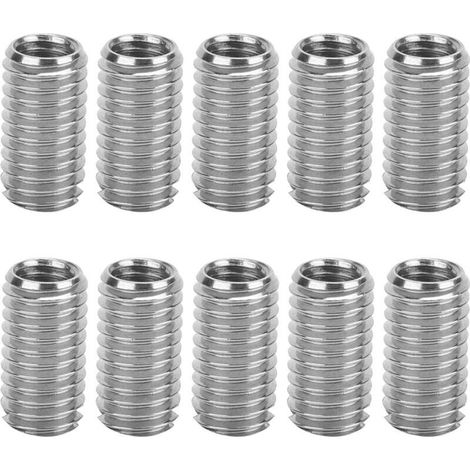 10pcs Intérieur M6 1.0 Extérieur M8 1.25 Lueur 15mm Inserts Filetés à Fente