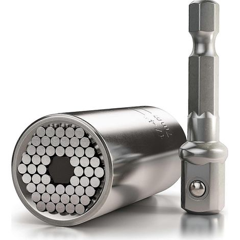 Clé universelle de qualité supérieure, adaptateur multifonction, outil de réparation d'écrous Power Grip 7-19 mm avec adaptateur (1/5)