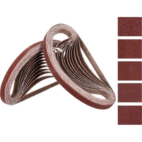 50 Pcs Bandes Abrasives 13mm x 457mm Pour Ponceuse À Bande (1/5)