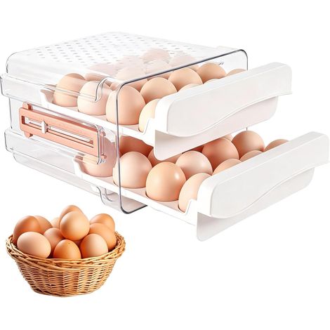 Distributeur Oeufs Réfrigérateur 40 Compartiments, Transparent (1/5)