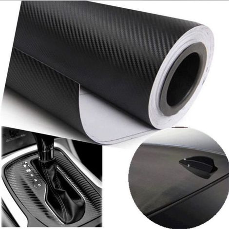 3d autocollant de voiture film de voiture de vinyle de fibre de carbone sticker noir (1/4)