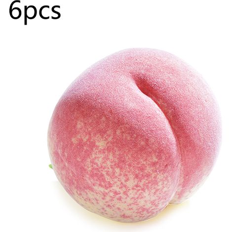 6 Pêches Artificielles en Mousse Haute Simulation, Fausses Pêches Décoratives pour Enfants, Accessoires Photo Factices, Lot de 6. (1/5)