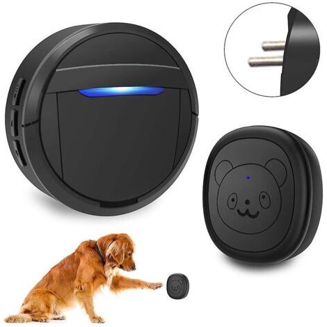 Sonnette sans fil, cloches pour chien pour l'apprentissage de la propreté Ip55 carillon de sonnette étanche fonctionnant 55 mélodies 5 niveaux de volume flash LED... (1/5)