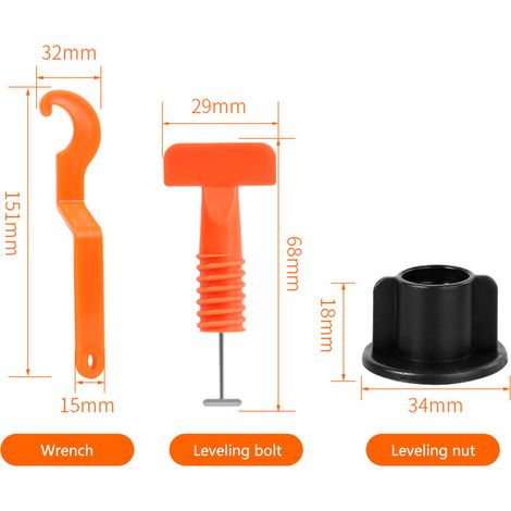 [JAMAIS UTILISÉ]Ensemble de 151 outils pour système de nivellement de carrelage en céramique : cales, espaceurs et outils réutilisables. (1/2)