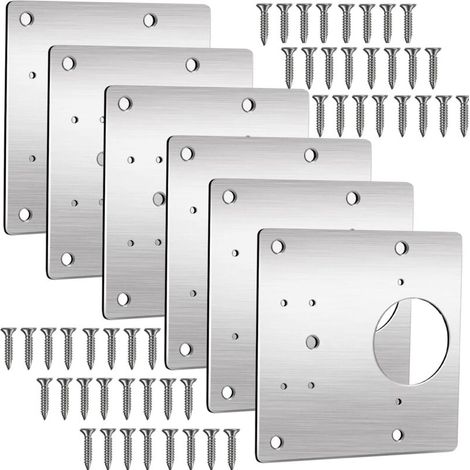 SABIR Plaque de RéParation de CharnièRe, Kit de RéParation de CharnièRe de FenêTre de Tiroir de Meubles D'Armoire 9 9 Cm Pour CharnièRes D'Armoire de Cuisine Porte de Placard (6) (1/5)