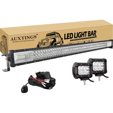 Barra de luz LED, haz combinado, diseño impermeable, cable de 42 pulgadas y 540 W. (1/2)