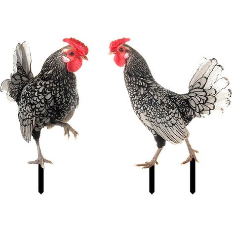Coq Décoratif Piquet Jardin Extérieur Décoration Animaux Poule Ornement Métal -6