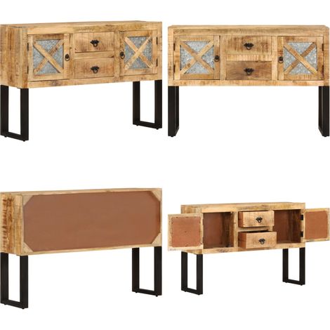 Buffet 110x30x74 cm Bois de manguier brut - Buffet Industriel - Meuble Rangement - Bois De Manguier - Mobilier Salon - Décoration Intérieur - Home & Living