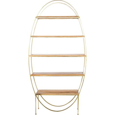 Étagère de Sol en métal avec étagères en Bois doré et Naturel 91 x 36 x 180 cm (1/5)
