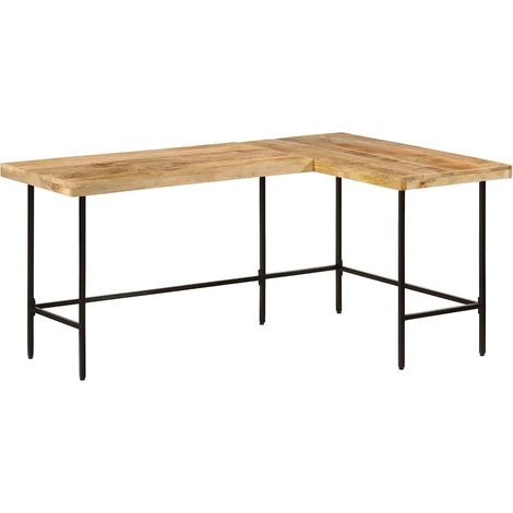 Schreibtisch 165x110x77 cm Massivholz Mango und Eisen