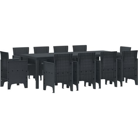 Maison Exclusive - Set da Pranzo per Giardino 11 pcs Antracite Polipropilene (1/5)