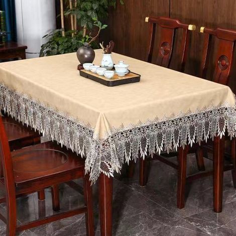 1 nappe rectangulaire Divers accessoire de table 140x200 cm polyester lavable pour repas familiaux fêtes Noël Thanksgiving (1/5)