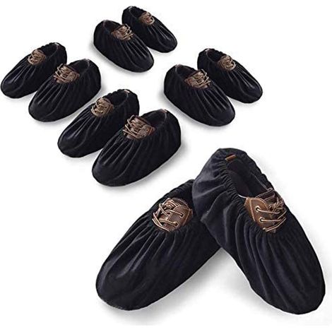 5 Paires Surchaussures, antidérapantes en flanelle, lavables en machine, pour maison bureau salle des machines (1/5)