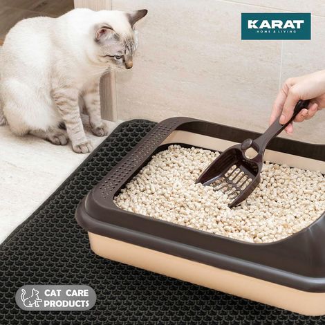 Tapis de litière pour chats Charly Design en nid d'abeille à  deux couches Anthracite (1/5)