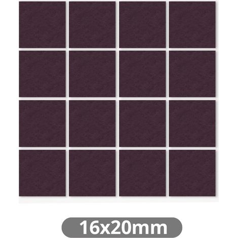 Set 16 fieltros adhesivos cuadrados 16x20mm Marron GSC 003802771 (1/3)