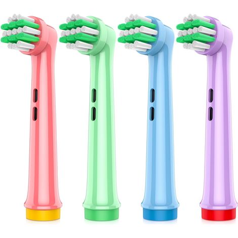 Têtes de Brosse à Dents pour Enfants, 4 Pack Brossettes Enfants Compatibles avec Oral B, Têtes de brosse à dents électrique pour Dents et Gencives Sensibles (1/5)