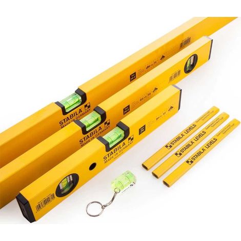 Stabila Combi Spirit Level Set Type 70-2 30cm 60cm 180cm Pencils STB702COMBI (1/4)