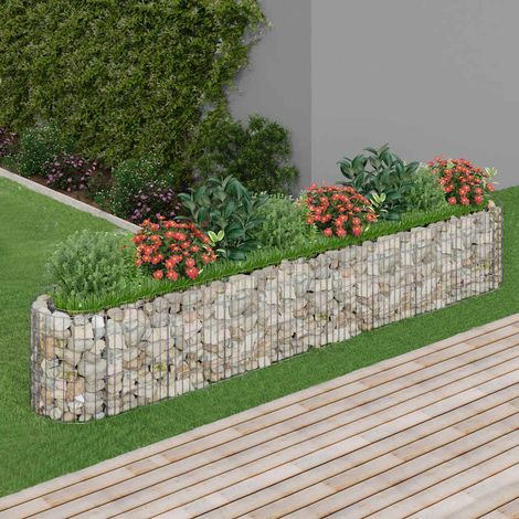 Jardinière de jardin - Balconnière à fleurs Lit surélevé à gabion Fer galvanisé 330x50x50 cm BV135533 - BonneVie (1/5)