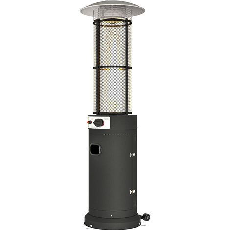 Black Freestanding Gas Patio Heater 11 kW with Tip-Over Switch and Wheels (1/5)