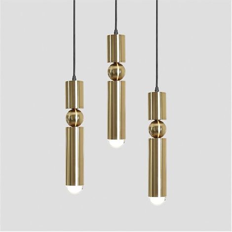 Moderne Suspension Luminaire Lustre Salle À Manger Lampe Intérieur Décoration Cylindre Tuyau Doré Lampe Suspendue Cuisine Luminaire (1/5)