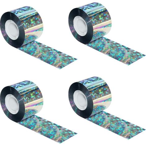 Vogelabwehrband, 4 Rollen à 2,4 cm x 80 m reflektierendes, doppelseitiges Vogelabwehrband, Taubenabwehrband, für Gärten und Obstplantagen (1/5)