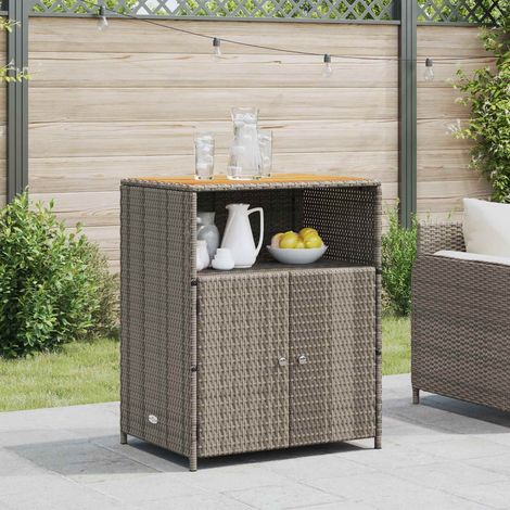 vidaXL Cabinet Grey 70 x 50 x 87 cm Polyester and Roly Ratten