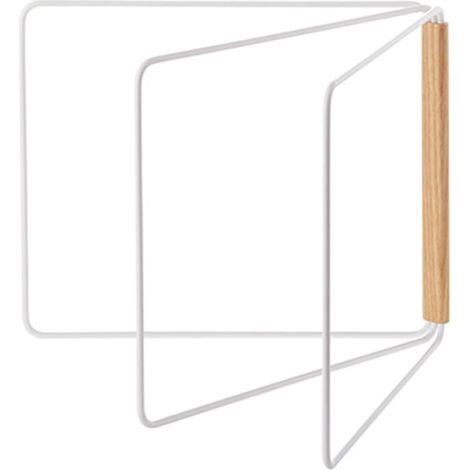 Tendedero de encimera de cocina, toallero plegable de 3 brazos, escurreplatos blanco, dimensiones: 270,5 x 2 x 25 cm (estante plegable blanco)