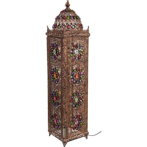 Lámpara de metal y cristal acrilico de colores 26x26x116 (1/5)