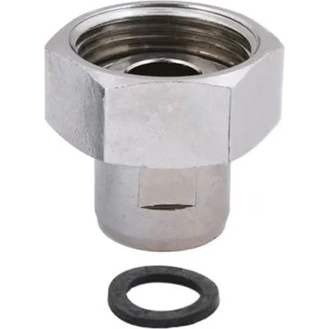 JS Raccordo per contatore lavabo, ingresso filettatura interna 3/4'' x filettatura esterna 3/8'', cromato, 0022431550001