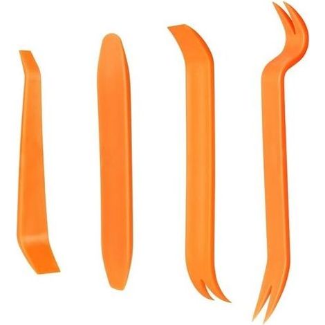4Pcs Outil Demontage Garniture Voiture, Professionnel Voiture Démontage Installation Outil Kit pour Voiture Radio Audio Garniture Intérieure Dash Tableau de Bord, Installateur Pry Outil (1/5)