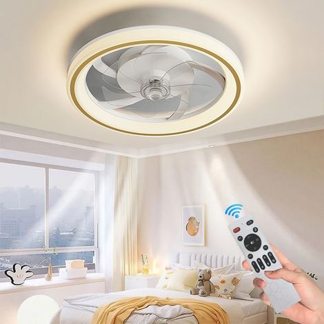 Ventilador de techo LED - 48 cm - 6 velocidades - 3 ajustes de temperatura (regulable) (1/4)