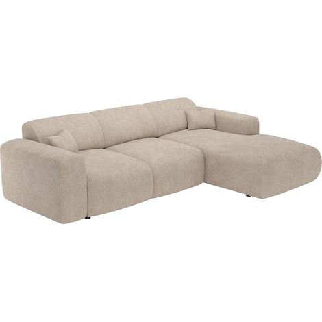 Grande divano letto angolo a destra in Tessuto a coste sottili Beige - POGNI della Maison Céphy (1/5)