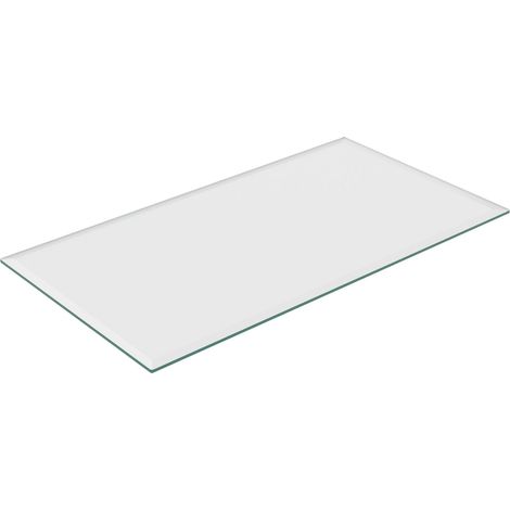 Relaxdays Glass Top, 8mm Thick Tempered ESG, Safety Screen, Table & Fireplace, Fireproof, Square, 120x65 cm, Transparent (1/5)